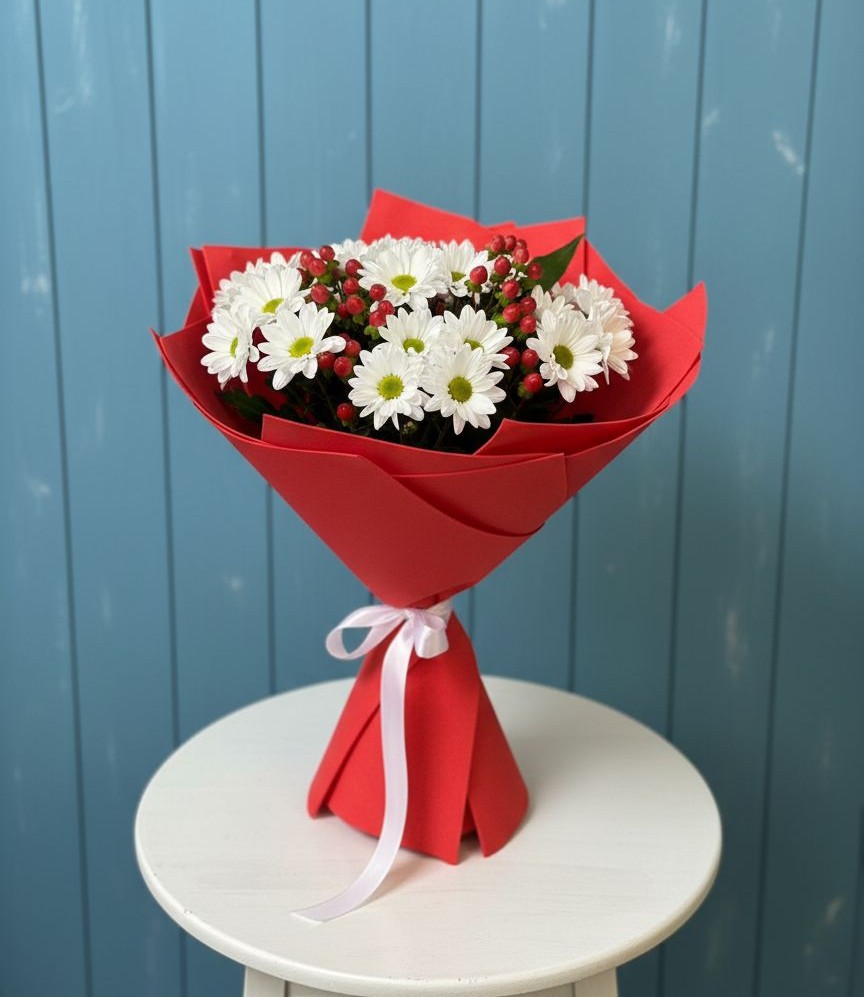 Букет цветов из: Хризантемы в Тавричанка