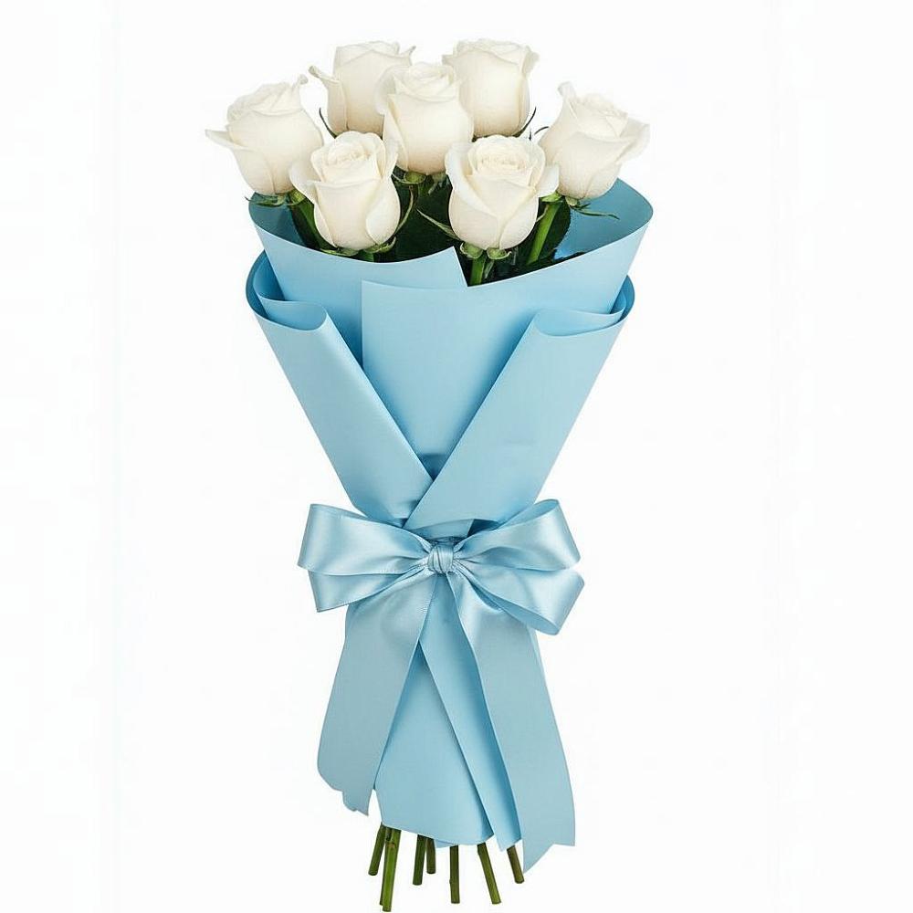 Букет 7 белых роз Проуд в Тавричанка