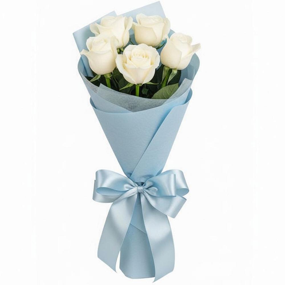 Букет 5 Белых роз Проуд в Тавричанка