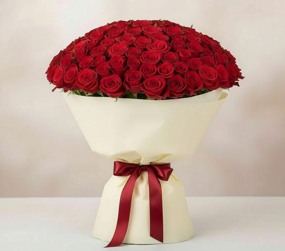 Букет 101 Красная роза Милано в Тавричанка