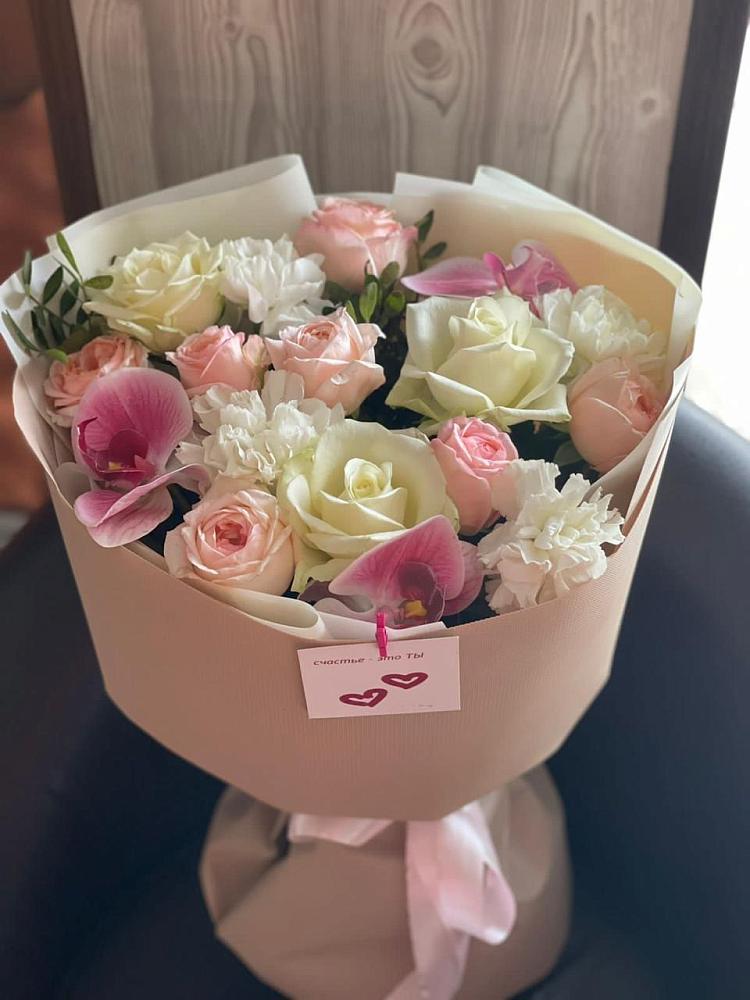 Букет цветов из: Орхидеи, Розы и Гвоздики в Тавричанка