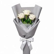 Букет 3 белые розы в Тавричанка