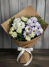 Букет цветов из:  Хризантемы и Розы в Тавричанка
