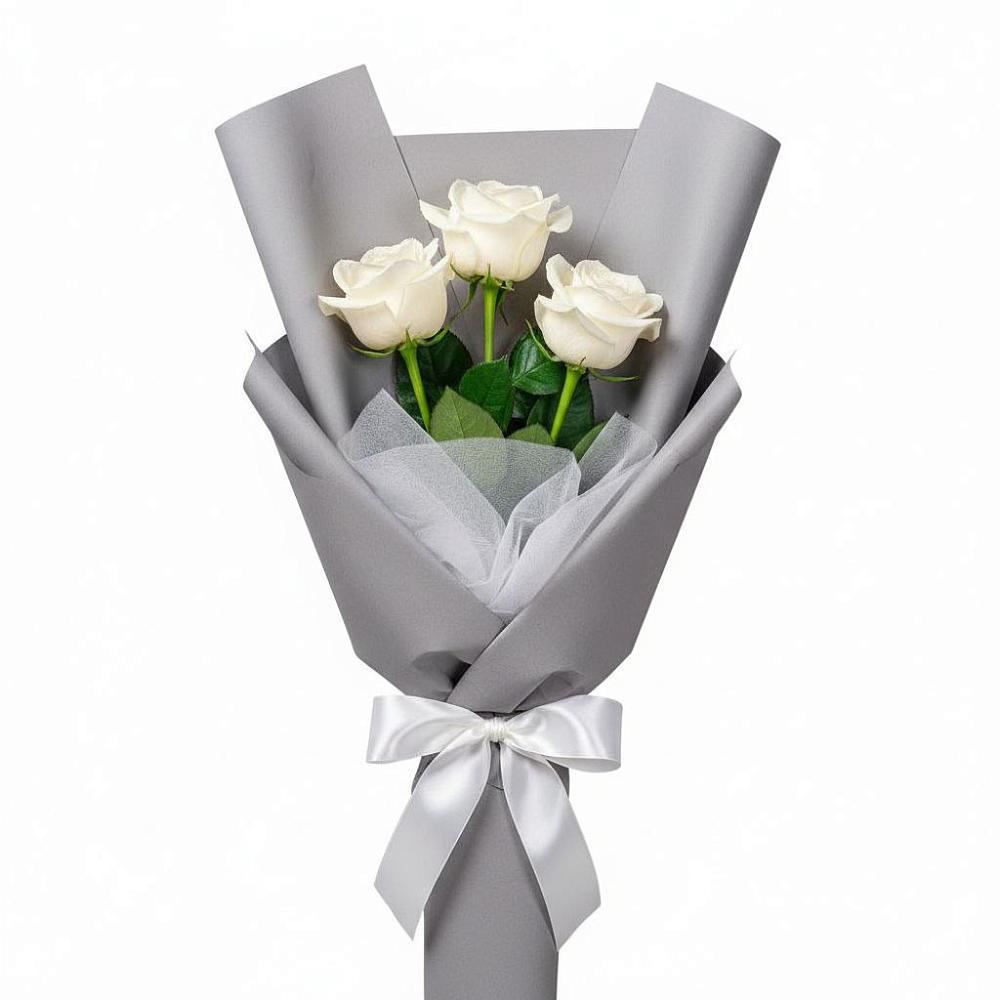 Букет 3 белые розы в Тавричанка