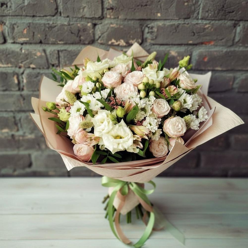 Букет цветов из: Альстромерии, Розы и Хризантемы в Тавричанка
