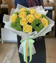 Букет цветов из:  Хризантемы и Розы #REPLACE_PRED# Тавричанка