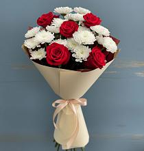 Букет цветов из:  Розы и Хризантемы в Тавричанка