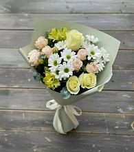 Букет цветов из:  Альстромерии, Розы и Хризантемы в Тавричанка