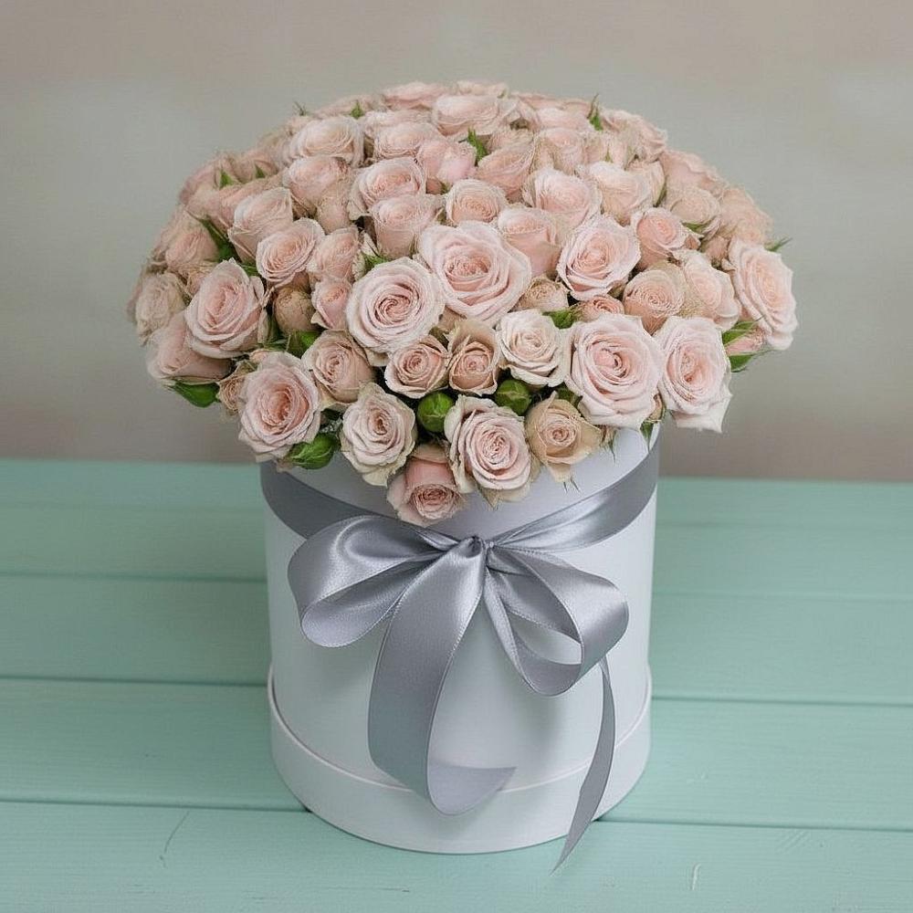 Цветочная композиция из Розы в шляпной коробке в Тавричанка